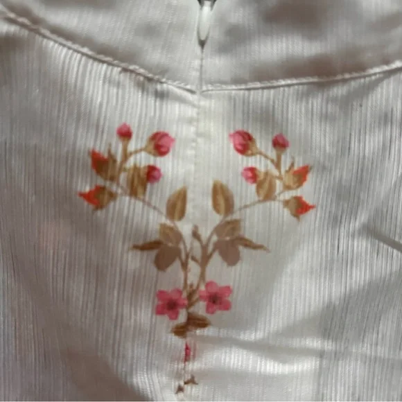 Mainstrip Amy Floral Print Dress Long Sleeve Holiday Mini White Medium No Belt - Picture 11 of 15